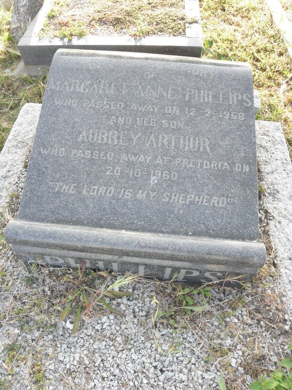 PHILLIPS Margaret Anne -1958 :: PHILLIPS Aubrey Arthur -1980