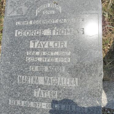 TAYLOR George Thomas 1867-1950 &amp; Martha Magdalena 1873-1959