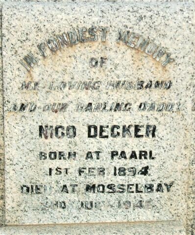 DECKER Nico 1894-1914