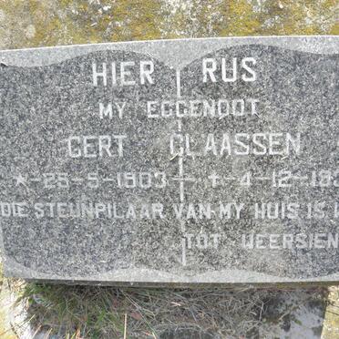 CLAASSEN Gert 1903-1939