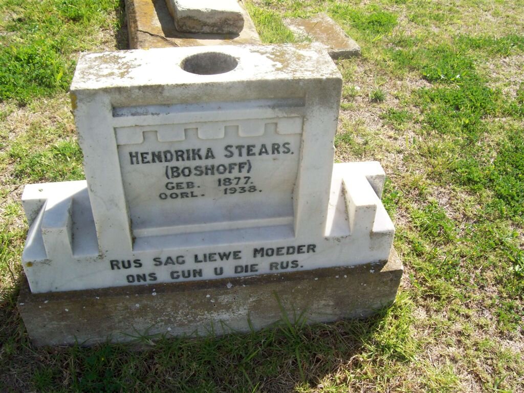 STEARS Hendrika nee BOSHOFF 1877-1938
