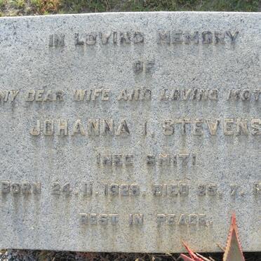 STEVENS Johanna I. nee SMITH 1928-1964