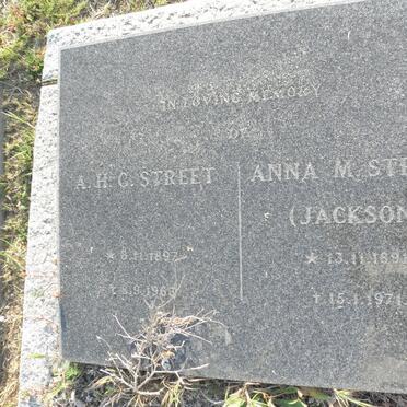 STREET A.H.C. 1897-1963 &amp; Anna M. JACKSON 1891-1971