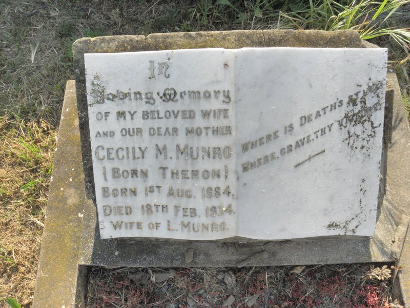 MUNRO Cecily M. nee THERON 1884-1934