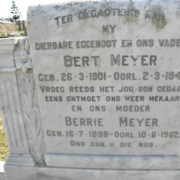 MEYER Bert 1901-1948 &amp; Berrie 1898-1962