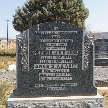 AHEE Hendrik J., v.d. 1866-1952 &amp; Anna S. MULLER 1875-1962