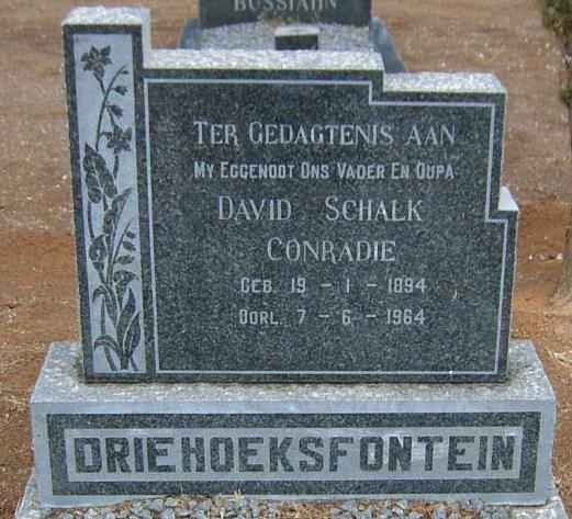 CONRADIE David Schalk 1894-1964