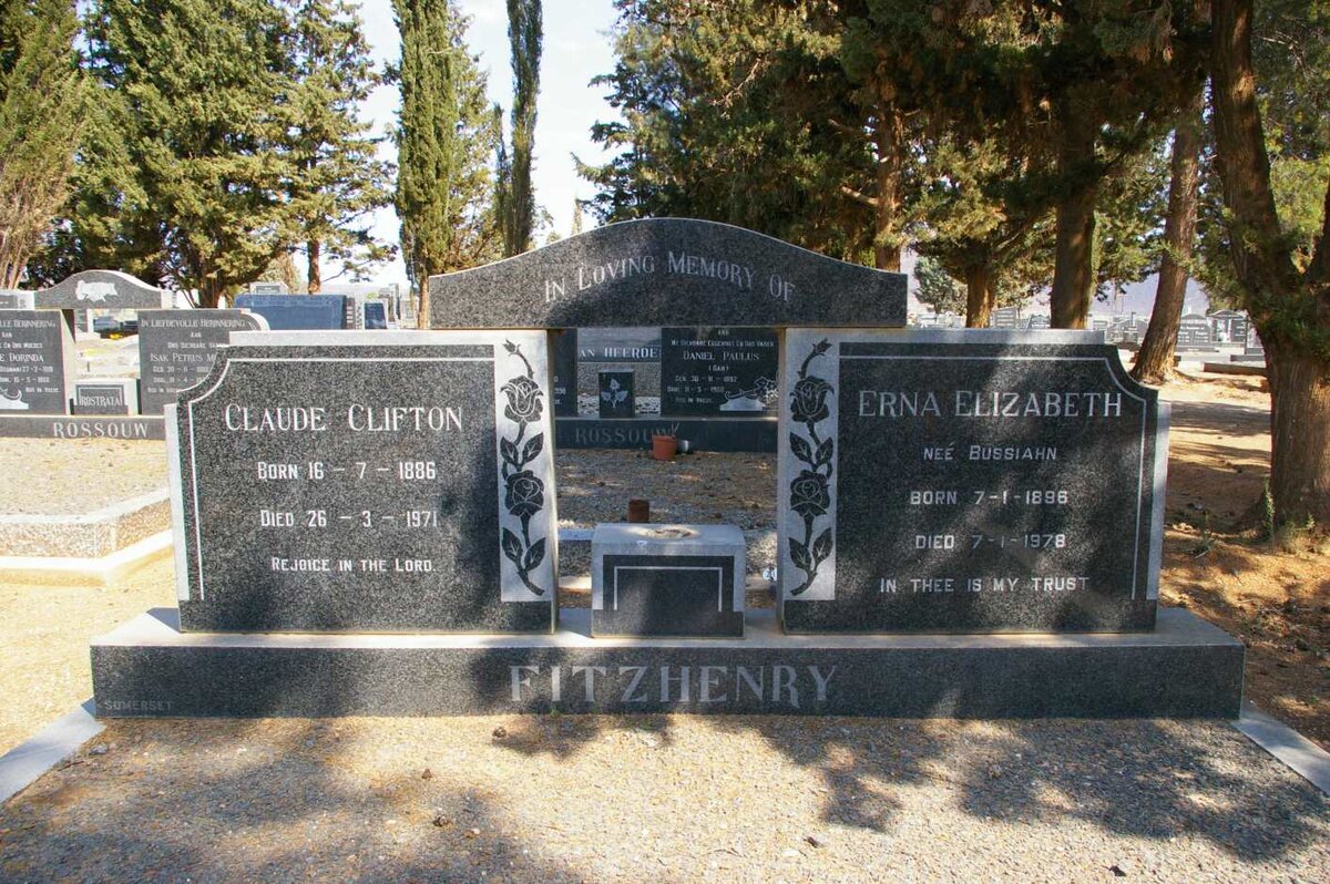 FITZHENRY Claude Clifton 1886-1971 &amp; Erna Elizabeth BUSSIAHN 1896-1978