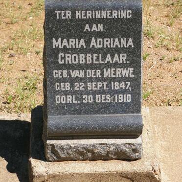 GROBBELAAR Maria Adriana nee VAN DER MERWE 1847-1910