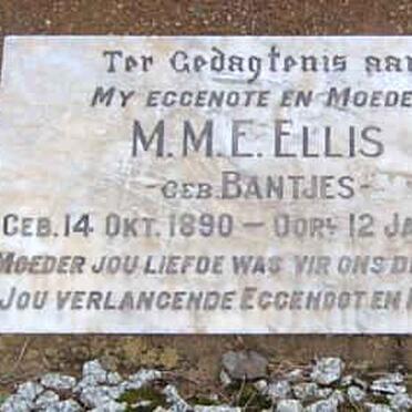 ELLIS M.M. nee BANTJES 1890-1943
