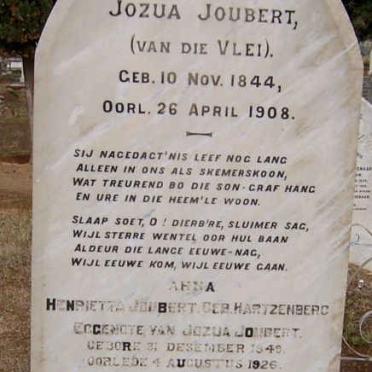 JOUBERT Jozua 1844-1908 &amp; Anna Henrietta HARTZENBERG 1849-1926