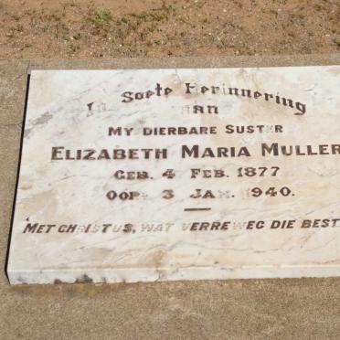 MULLER Elizabeth Maria 1877-1940