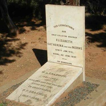 MERWE Elizabeth Catherina, van der 1831-1837 :: ERASMUS W.L. 1891-1904 :: ERASMUS M.F. 1813-1892