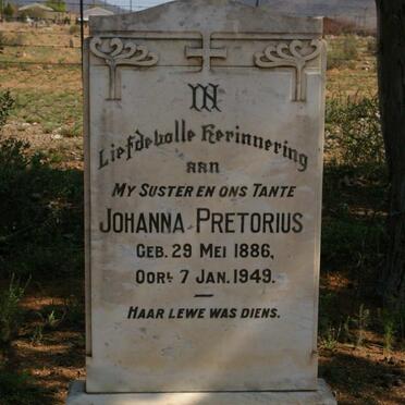 PRETORIUS Johanna 1886-1949