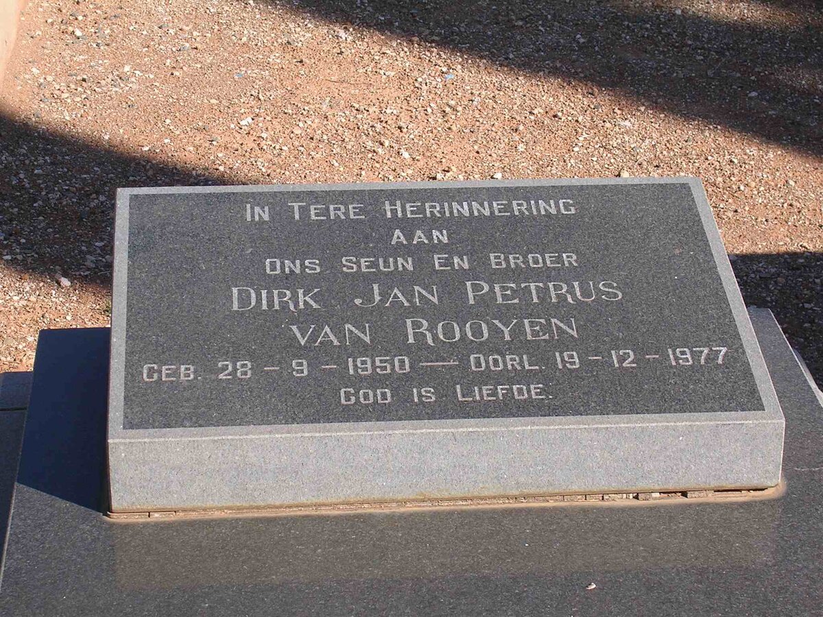 ROOYEN Dirk Jan Petrus, van 1950-1977