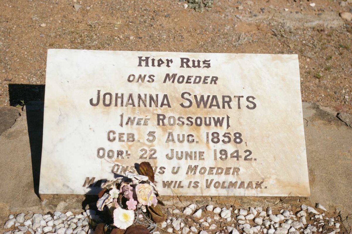SWARTS Johanna nee ROSSOUW 1858-1942