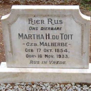 TOIT Martha H., du nee MALHERBE 1854-1933