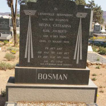 BOSMAN Regina Catharina nee JOUBERT 1905-1959