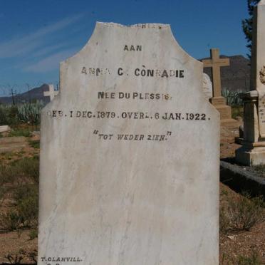 CONRADIE Anna C. nee DU PLESSIS 1879-1922