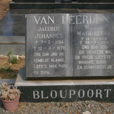 HEERDEN Jacobus Johannes, van 1894-1978 &amp; Maria Magdalena 1908-2003