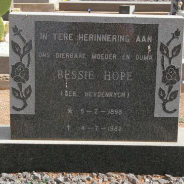 HOPE Bessie nee HEYDENRYCH 1898-1982