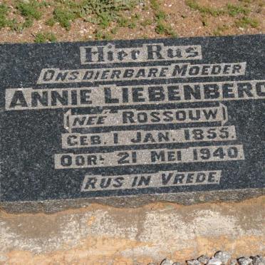 LIEBENBERG Annie nee ROSSOUW 1855-1940