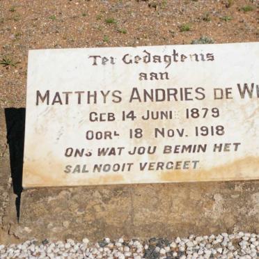 WIT Matthys Andries, de 1879-1918