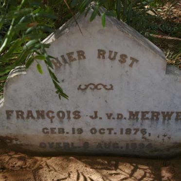 MERWE Francois J., v.d. 1876-1894