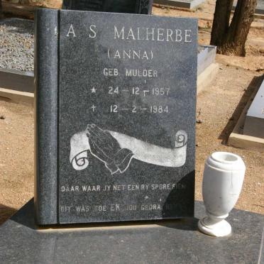 MALHERBE A.S. nee MULDER 1957-1984