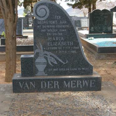 MERWE Maria Elizabeth, van der nee ETSEBETH 1945-1986