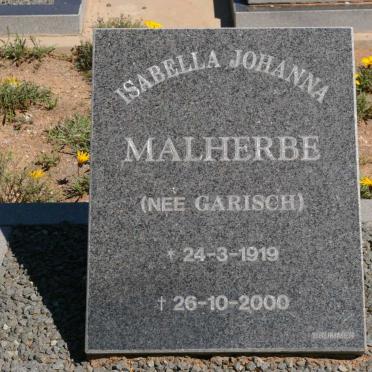 MALHERBE Isabella Johanna nee GARISCH 1919-2000