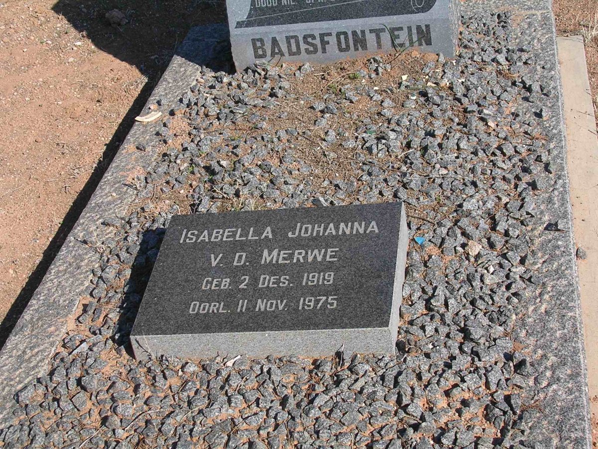 MERWE Isabella Johanna, v.d. 1919-1975