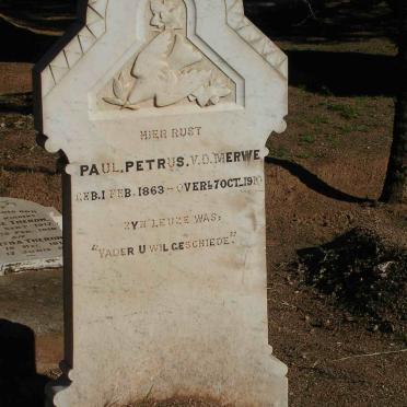 MERWE Paul Petrus, v.d. 1863-1910