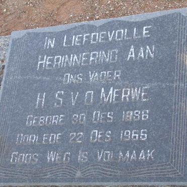 MERWE H.S., v.d. 1886-1966