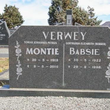 VERWEY Montie 1918-2010 &amp; Babsie 1922-1996