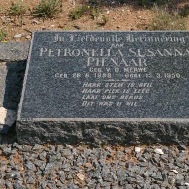 PIENAAR Petronella Susanna nee V.D. MERWE 1898-1950