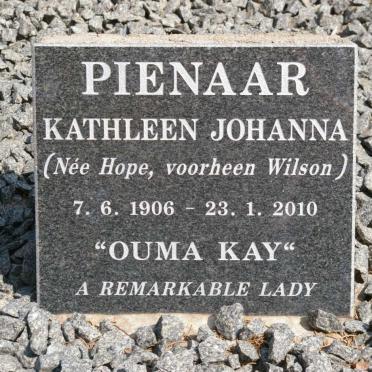 PIENAAR Kathleen Johanna formerly WILSON nee HOPE 1906-2010