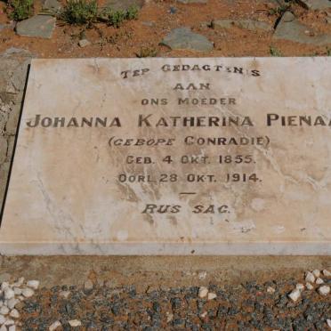 PIENAAR Johanna Katherina nee CONRADIE 1855-1914