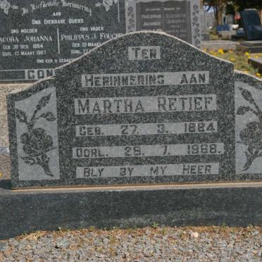 RETIEF Martha 1884-1968