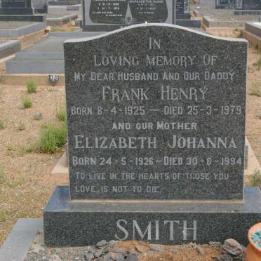 SMITH Frank Henry 1925-1979 &amp; Elizabeth Johanna 1926-1994