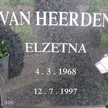 HEERDEN Elzetna, van 1968-1997