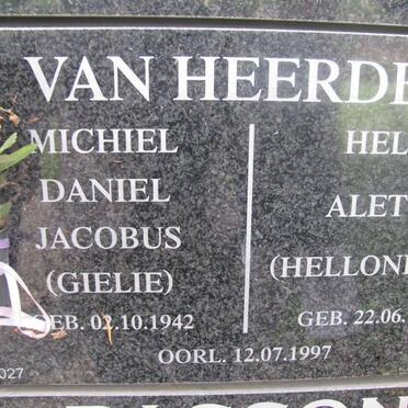 HEERDEN Michiel Daniel Jacobus, van 1942-1997 &amp; Helie Aletta 1943-1997