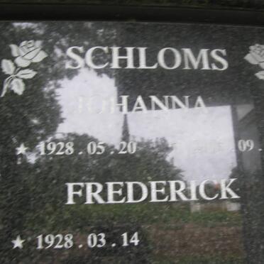 SCHLOMS Frederick 1928-? &amp; Johanna1928-