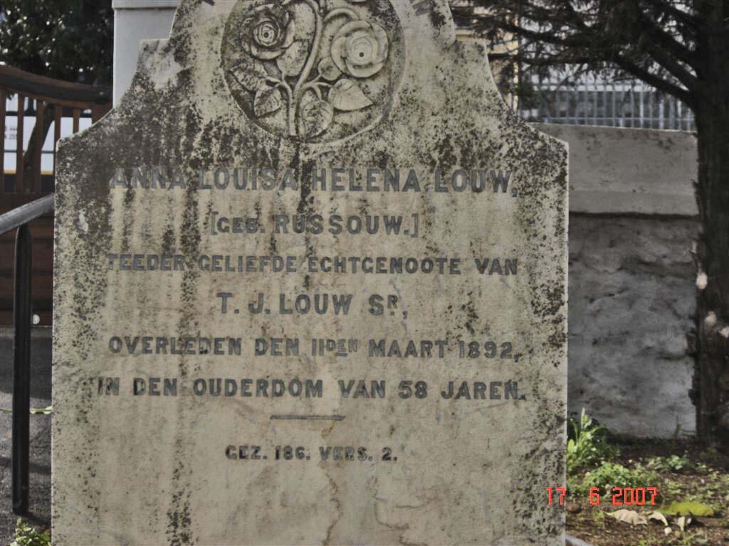 LOUW Anna Louisa nee RUSSOUW -1892