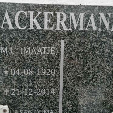 ACKERMANN M.C. 1920-2014