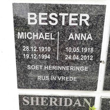 BESTER Michael 1910-1994 &amp; Anna 1918-2012