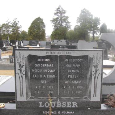 LOUBSER Pieter Abraham 1909- 1992 &amp; Talitha Kumi NEL 1921-1997