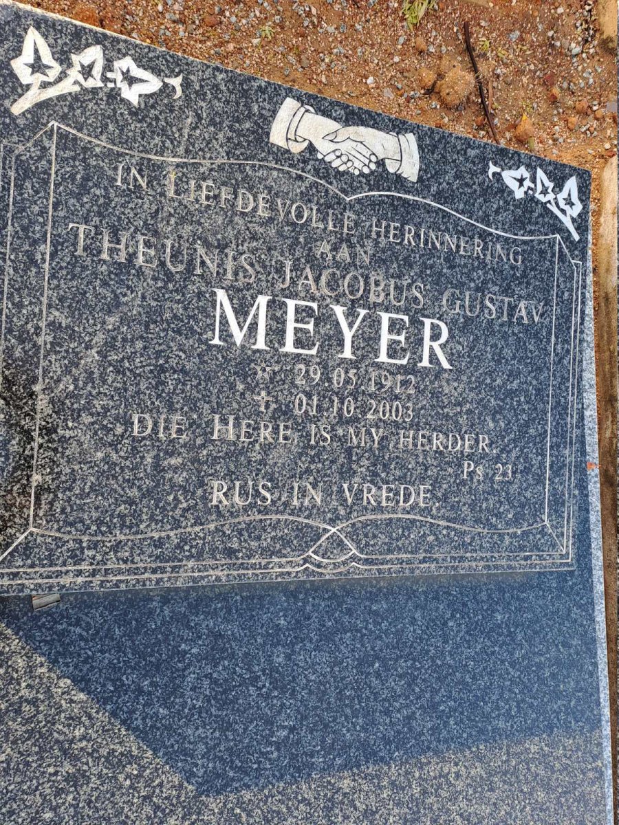 MEYER Theunis Jacobus Gustav 1912-2003