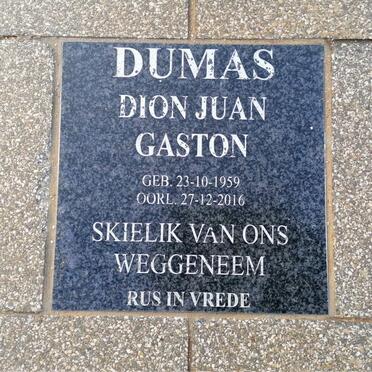 DUMAS Dion Juan Gaston 1959-2016