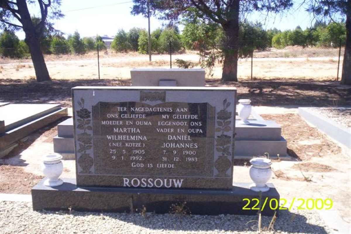 ROSSOUW Daniel Johannes 1900-1983 &amp; Martha Wilhelmina KOTZE 1905-1992